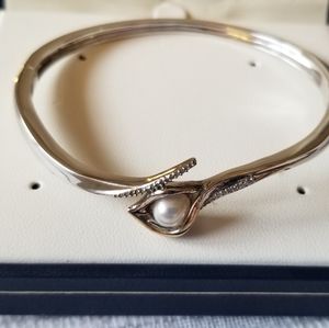 Sterling Silver Bracelet with Calla Lily Accent